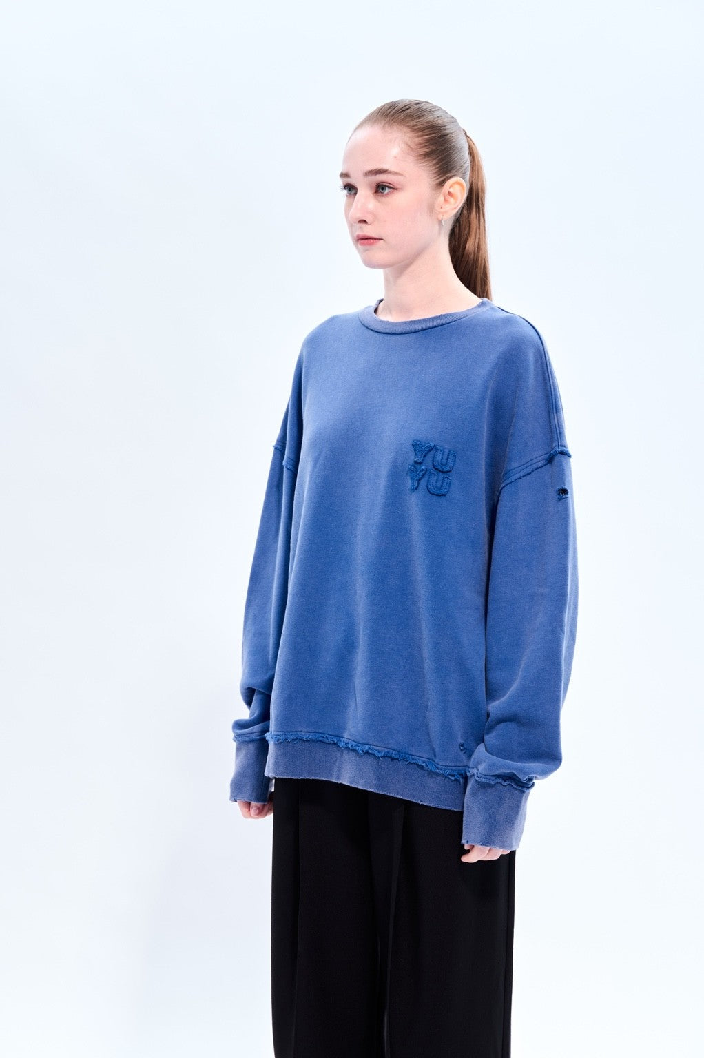 Washed college sweatshirt