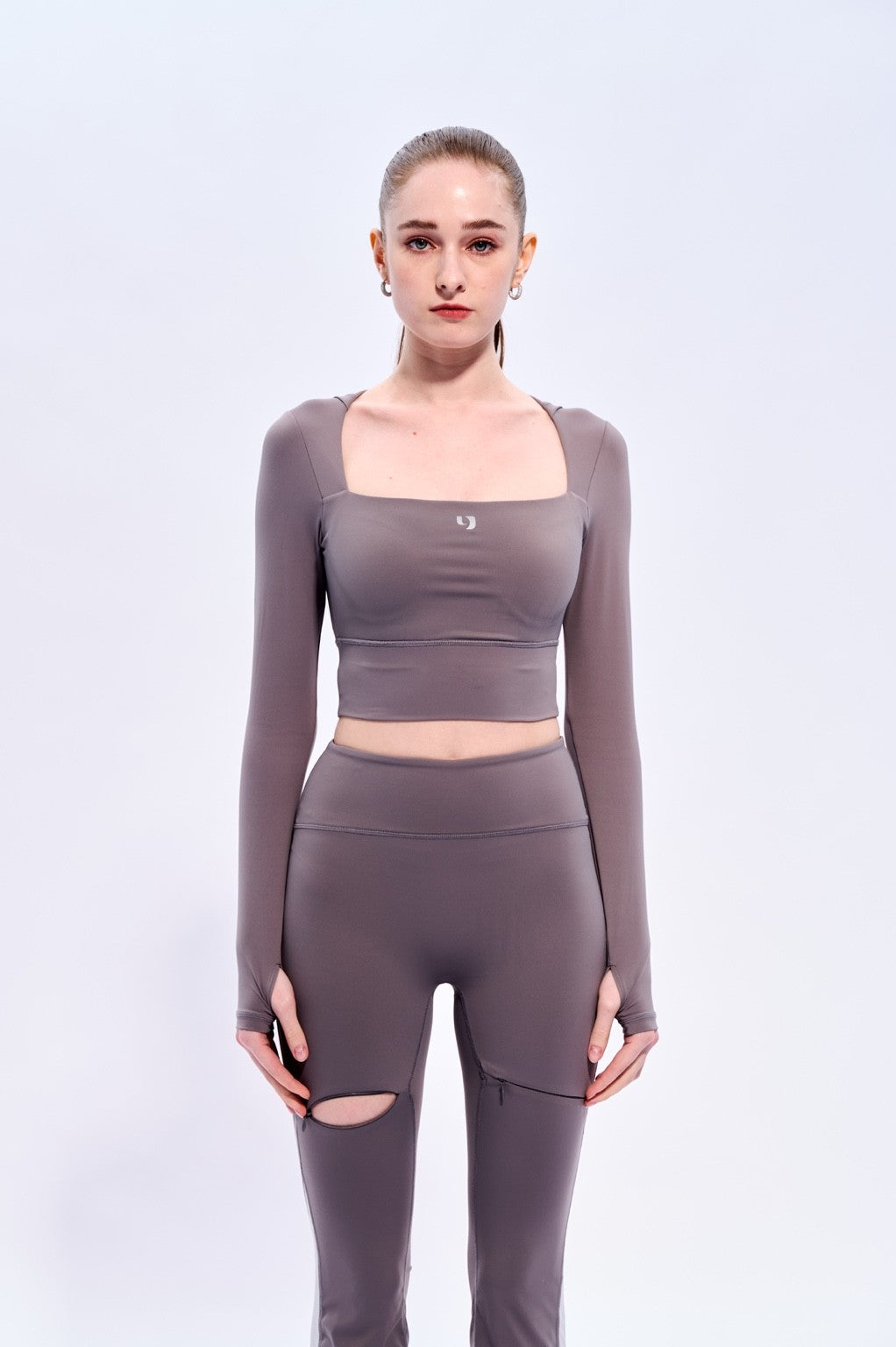 Cut-out hooded bra top