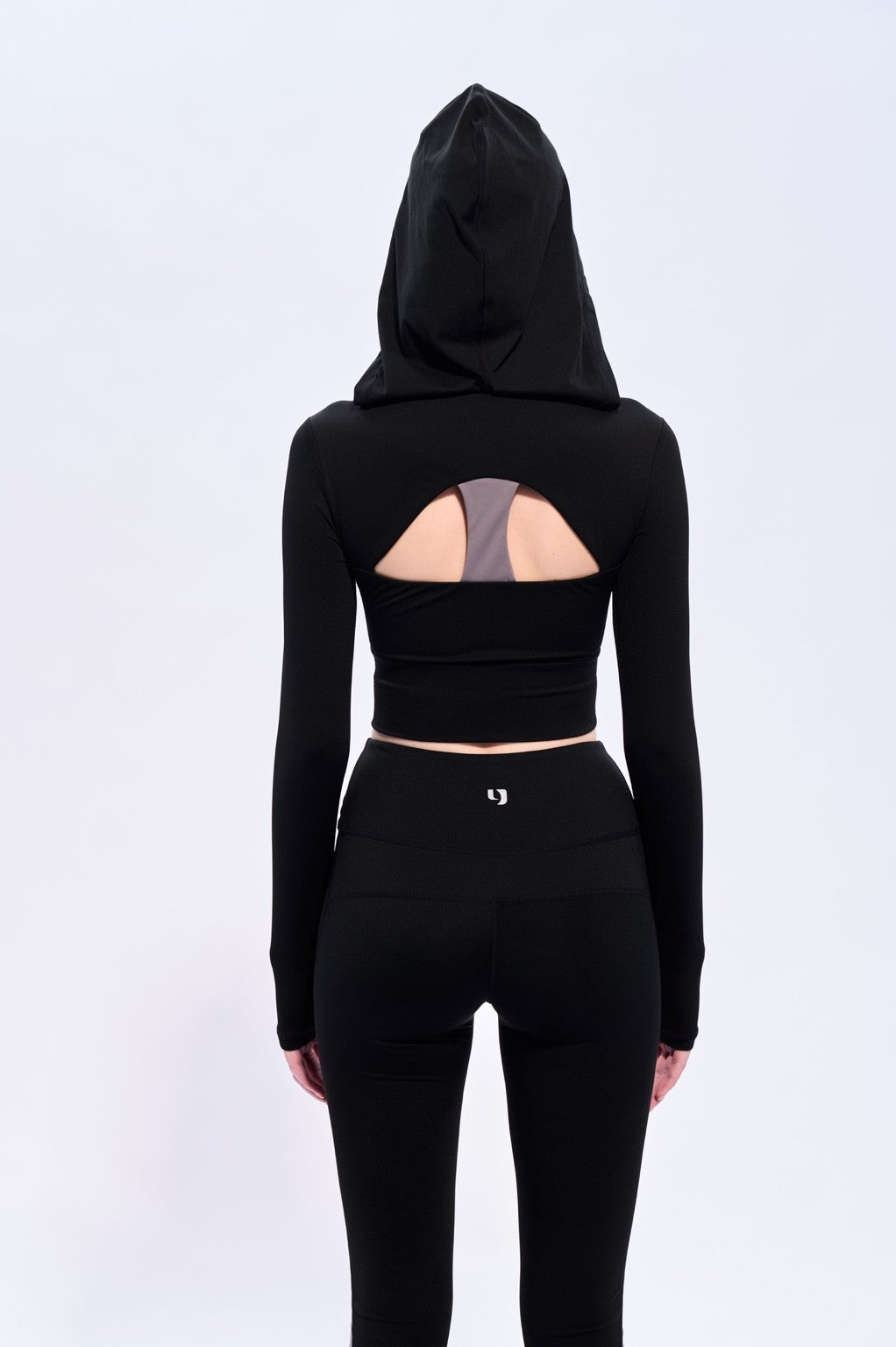 Cut-out hooded bra top
