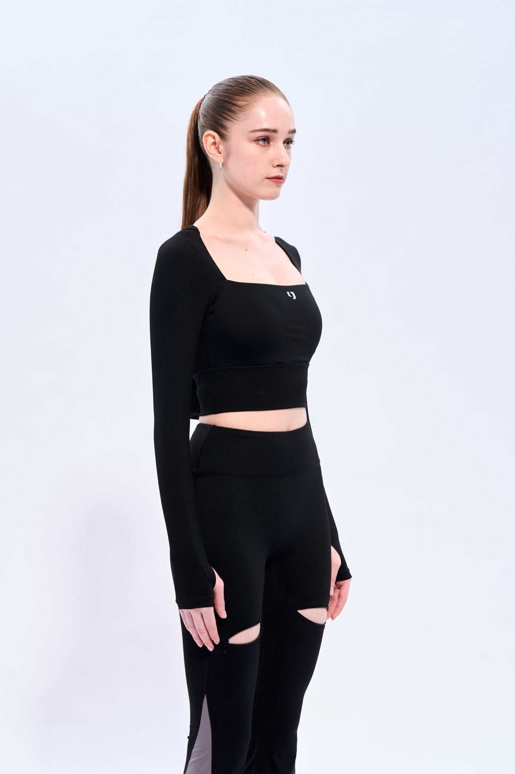 Cut-out hooded bra top