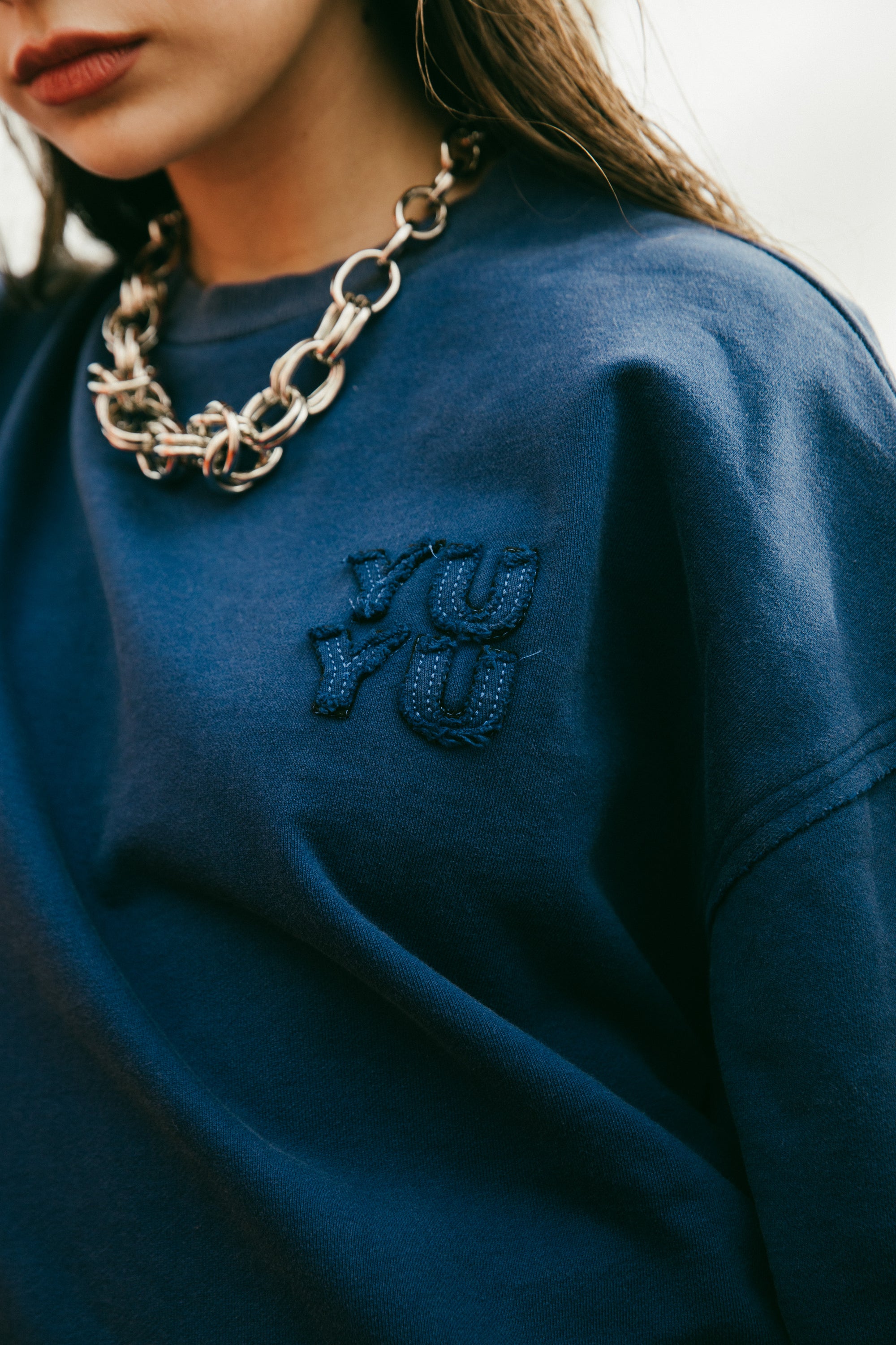 Washed college sweatshirt