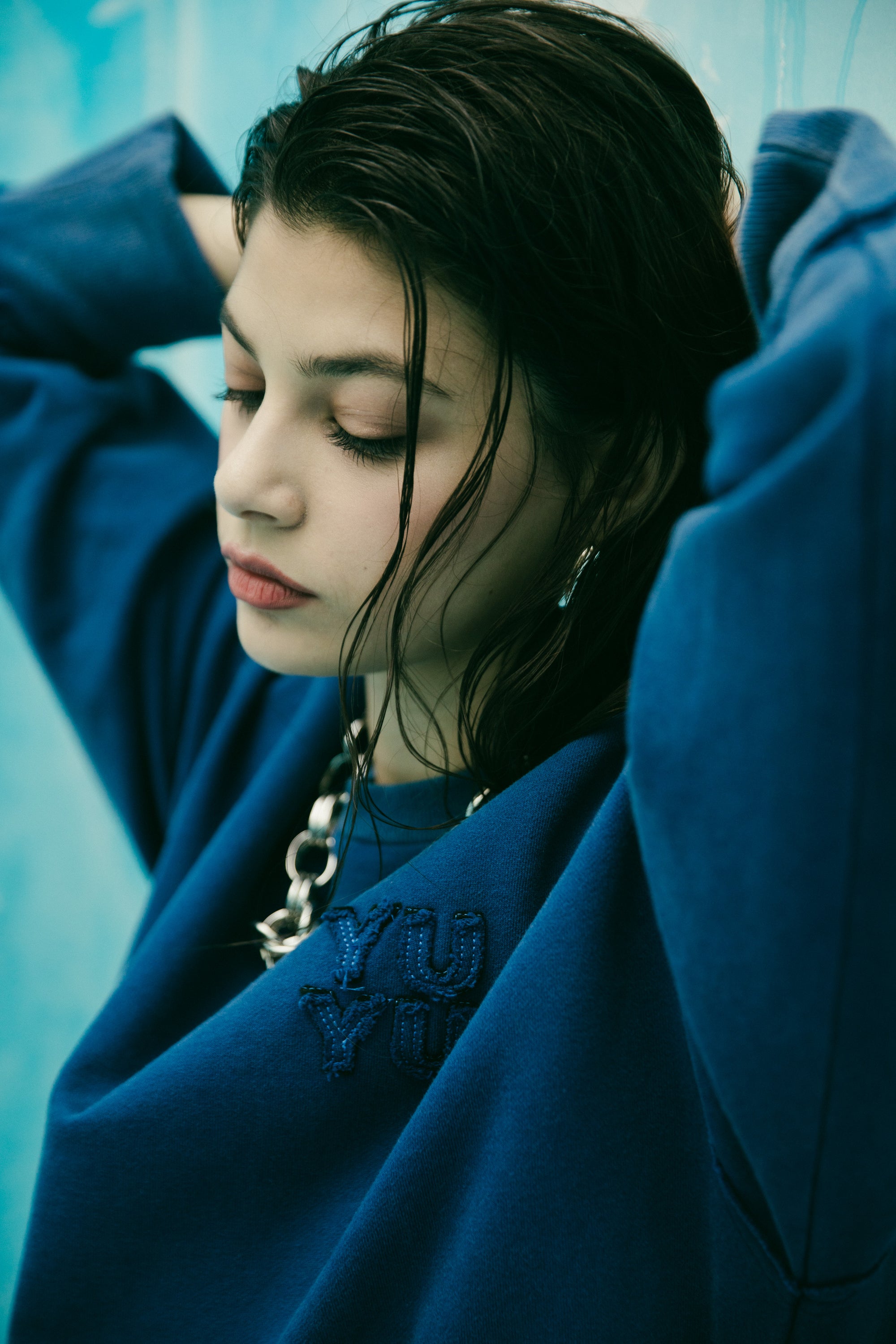 Washed college sweatshirt