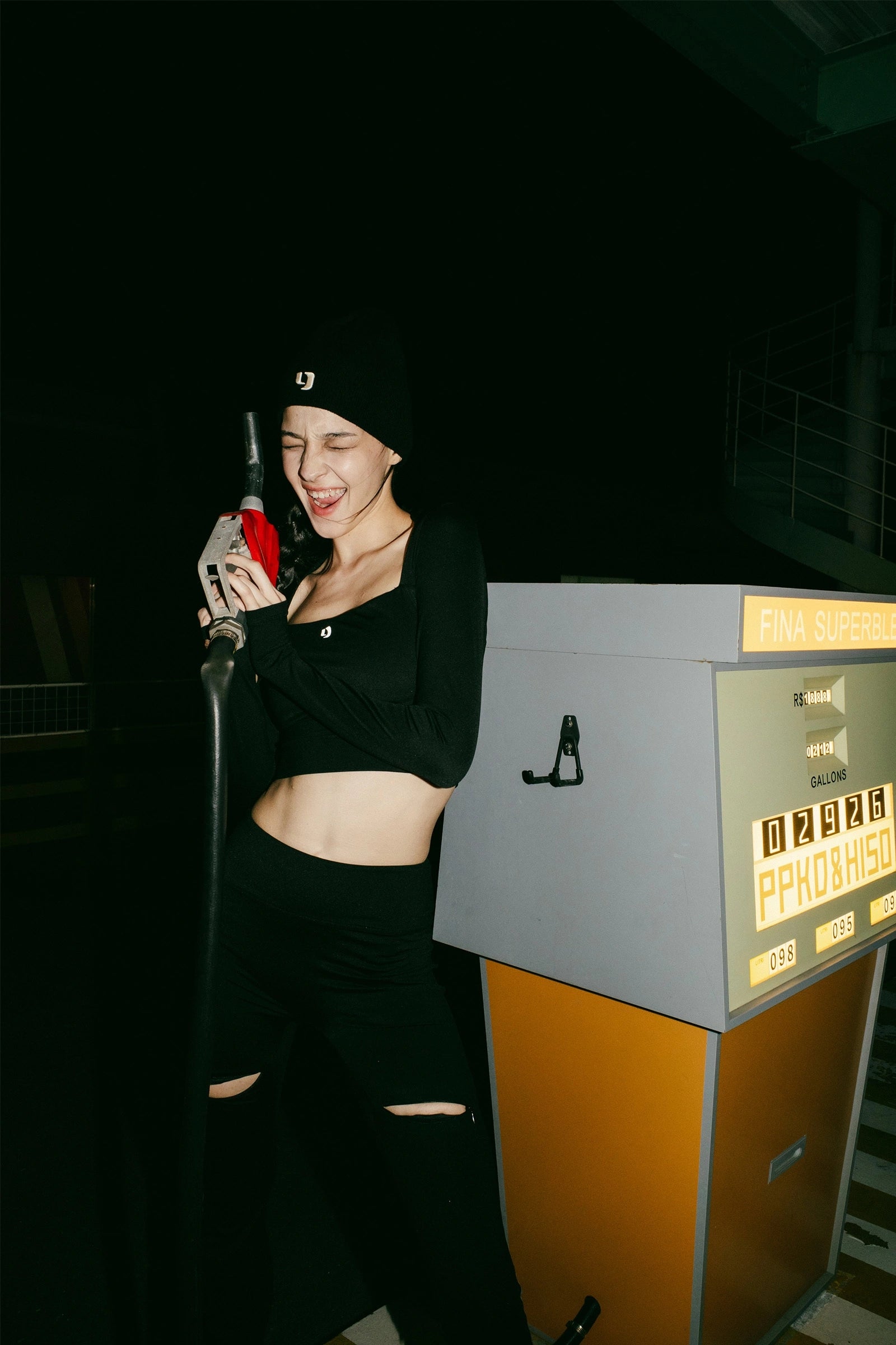 Cut-out hooded bra top