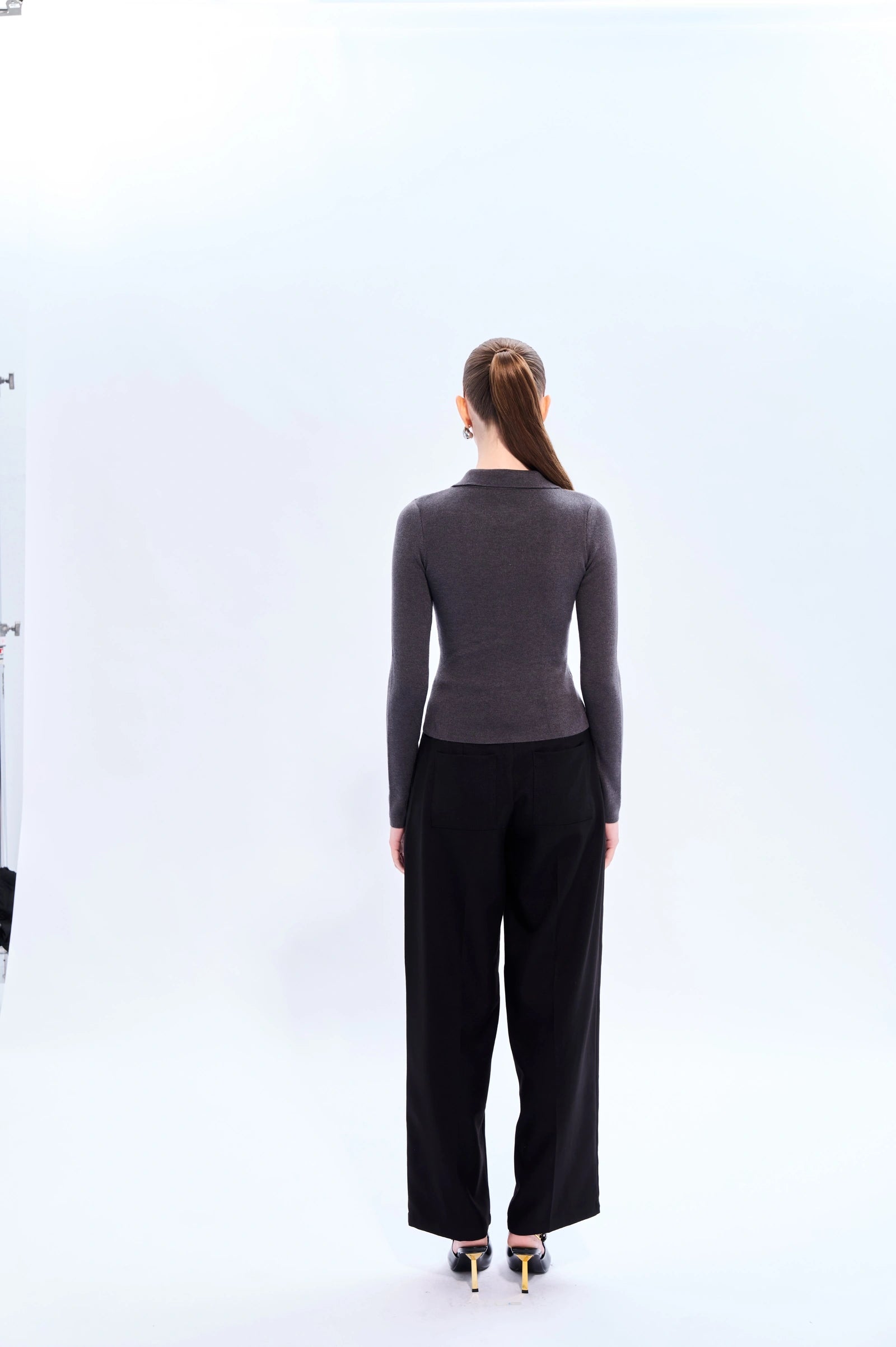 Inverted V-knit sweater