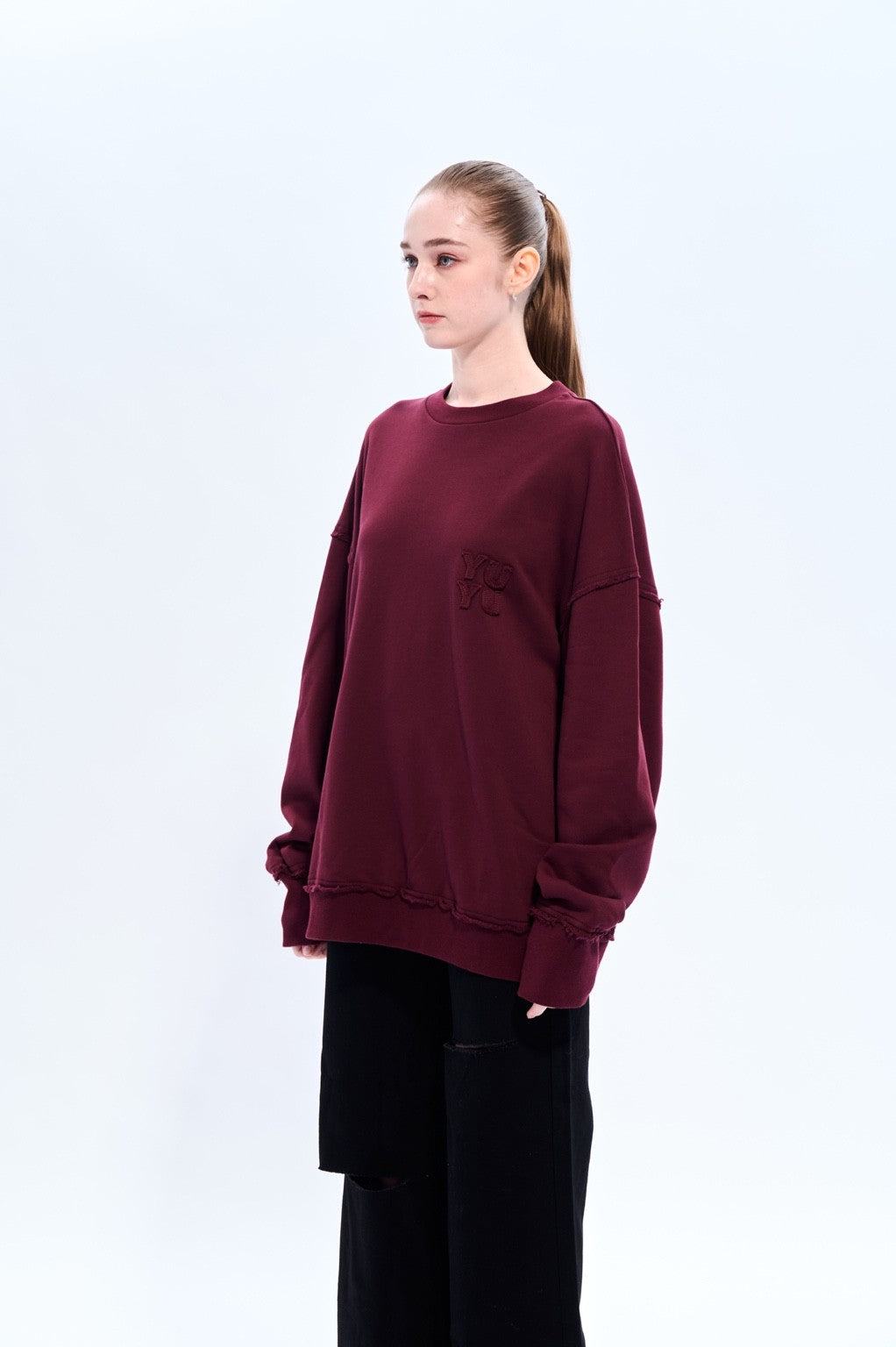 Washed college sweatshirt