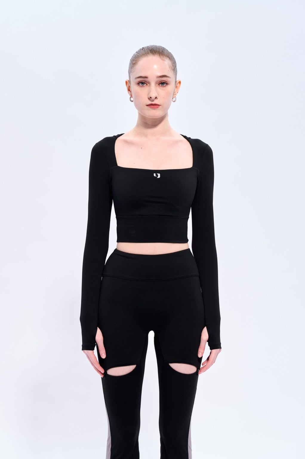 Cut-out hooded bra top